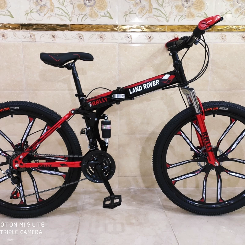 دوچرخه تاشو سایز 26 ،24 و 27  لندرپر LAND ROVER  رنگ مشکی قرمز شرکت RALLY