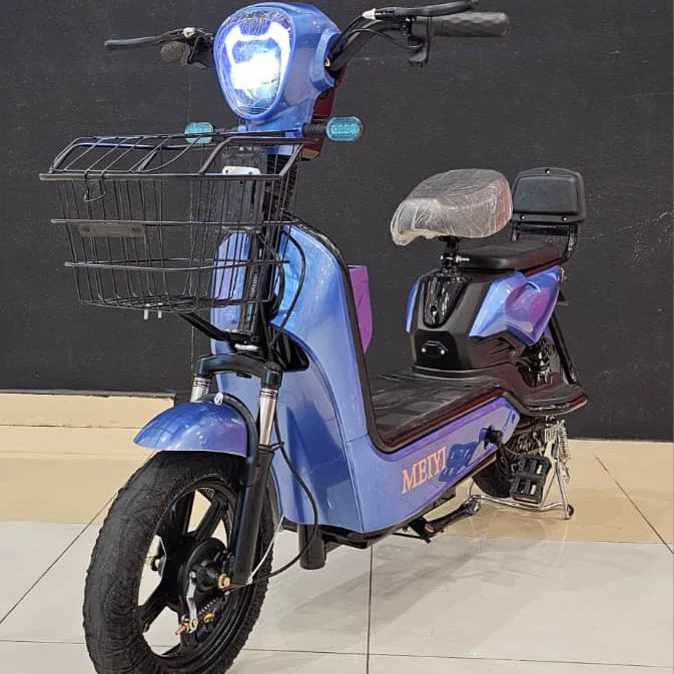 موتورسیکلت برقی  دوچرخه برقی  دو نفره  MEYI رنگ آبی (پس کرایه)